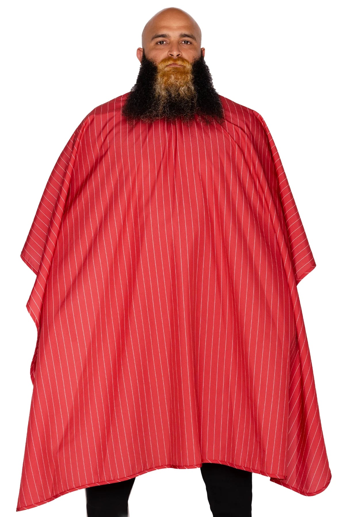 Barber Strong -Red and White Pinstripe Cape