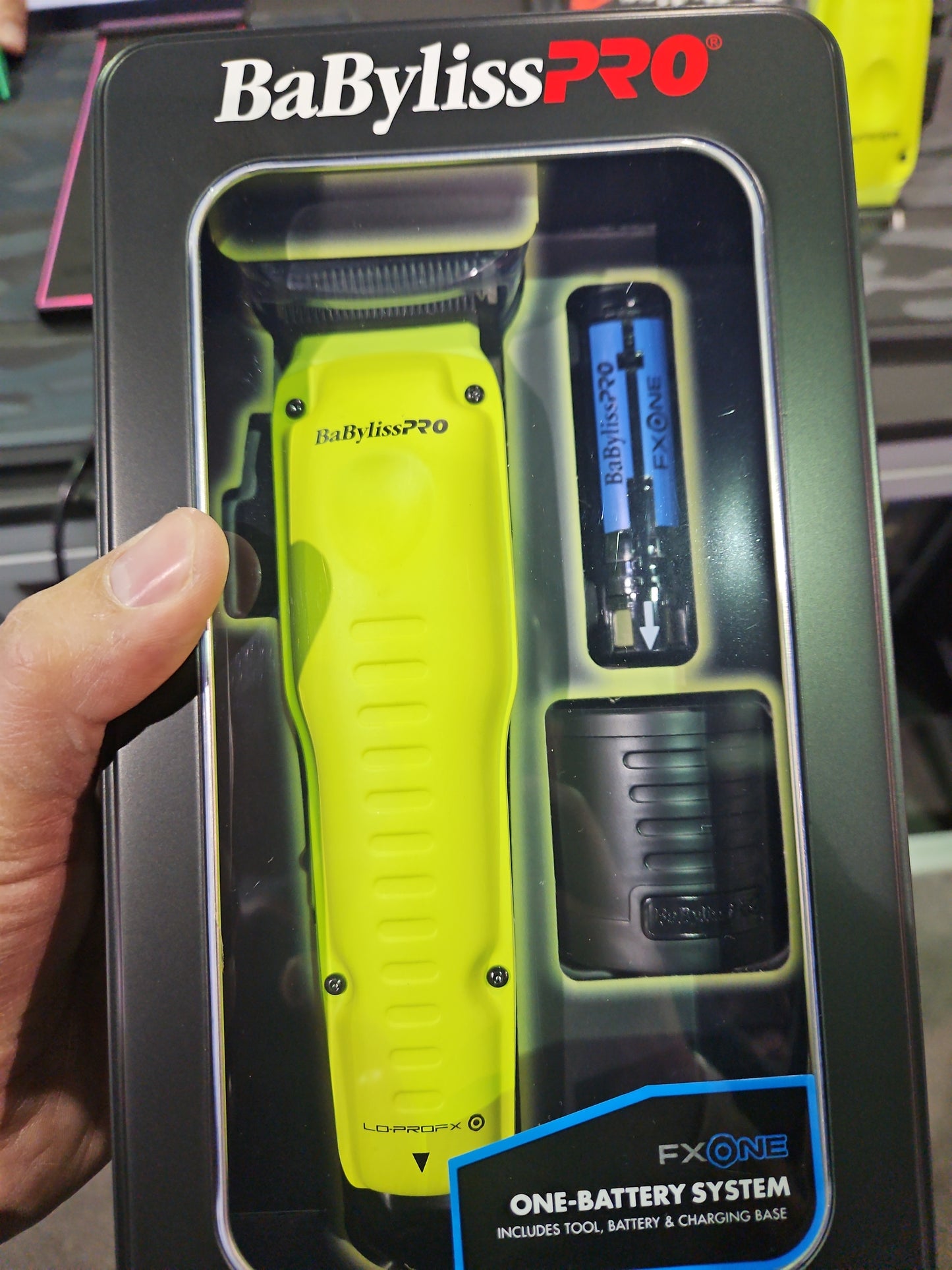 BabylissPro Fx One Lo Pro Clipper -neon yellow -Battery included
