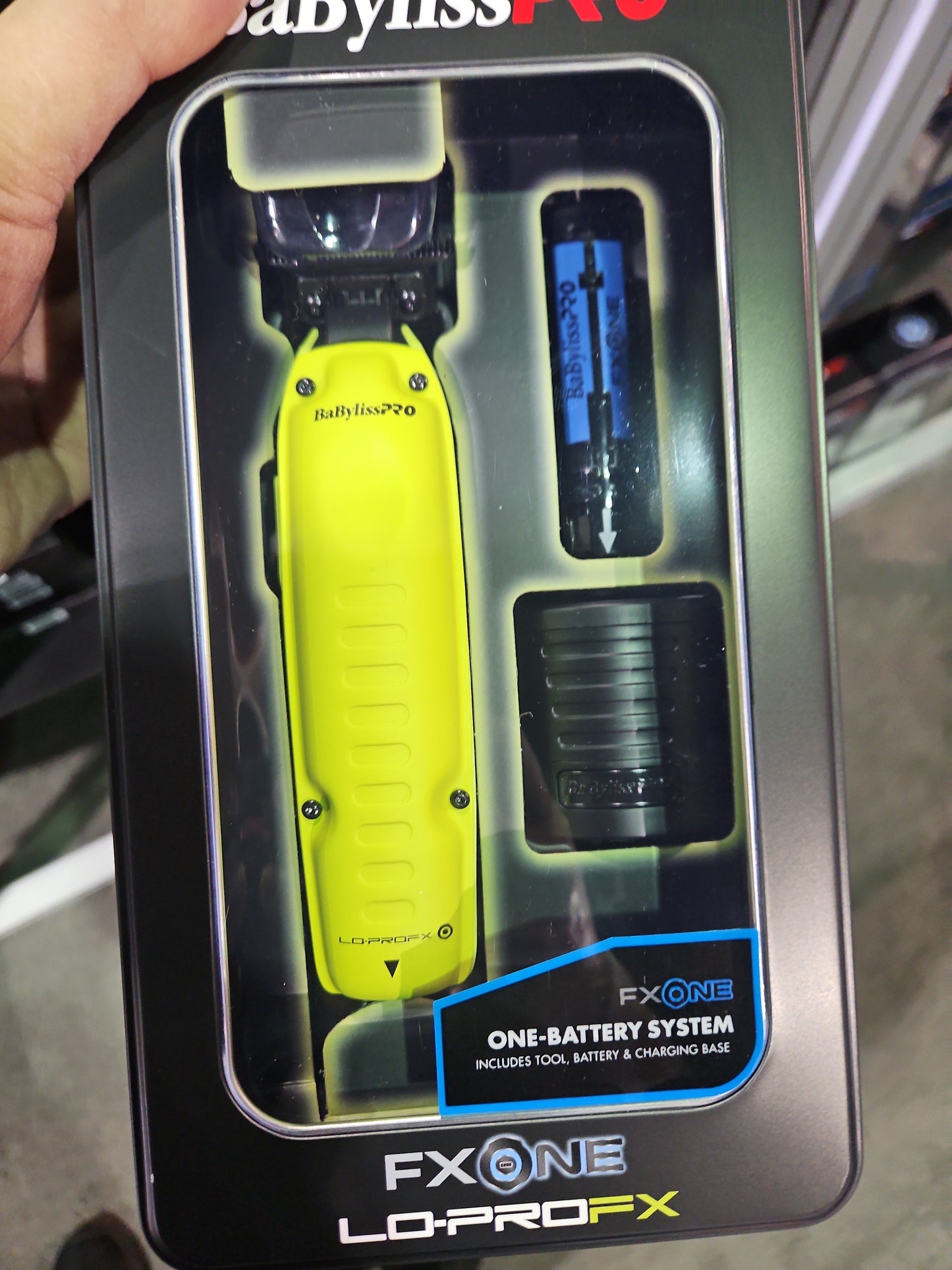 BabylissPro Fx One Lo Pro Trimmer -neon yellow -Battery included