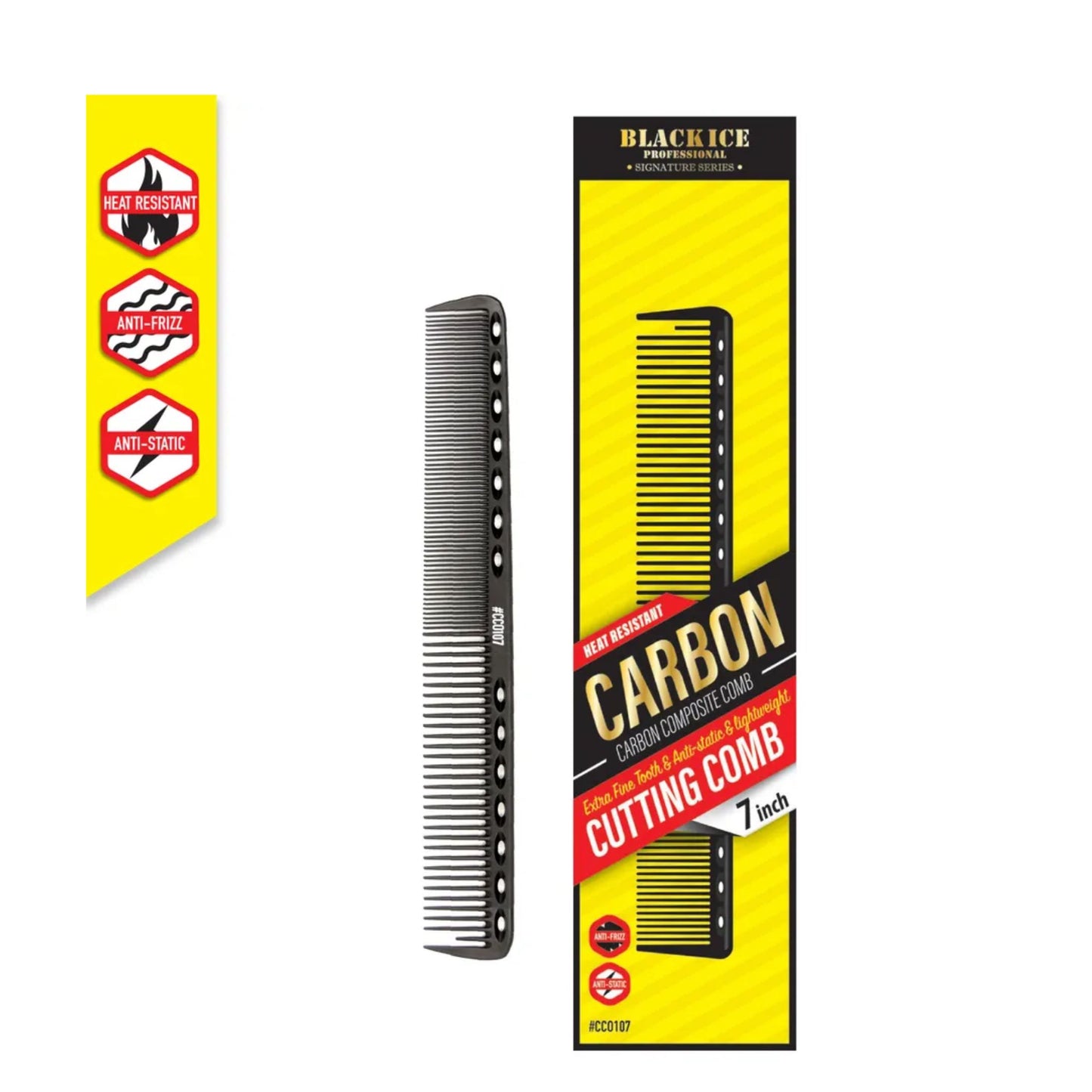 Black Ice Carbon Cutting Comb 7 inch