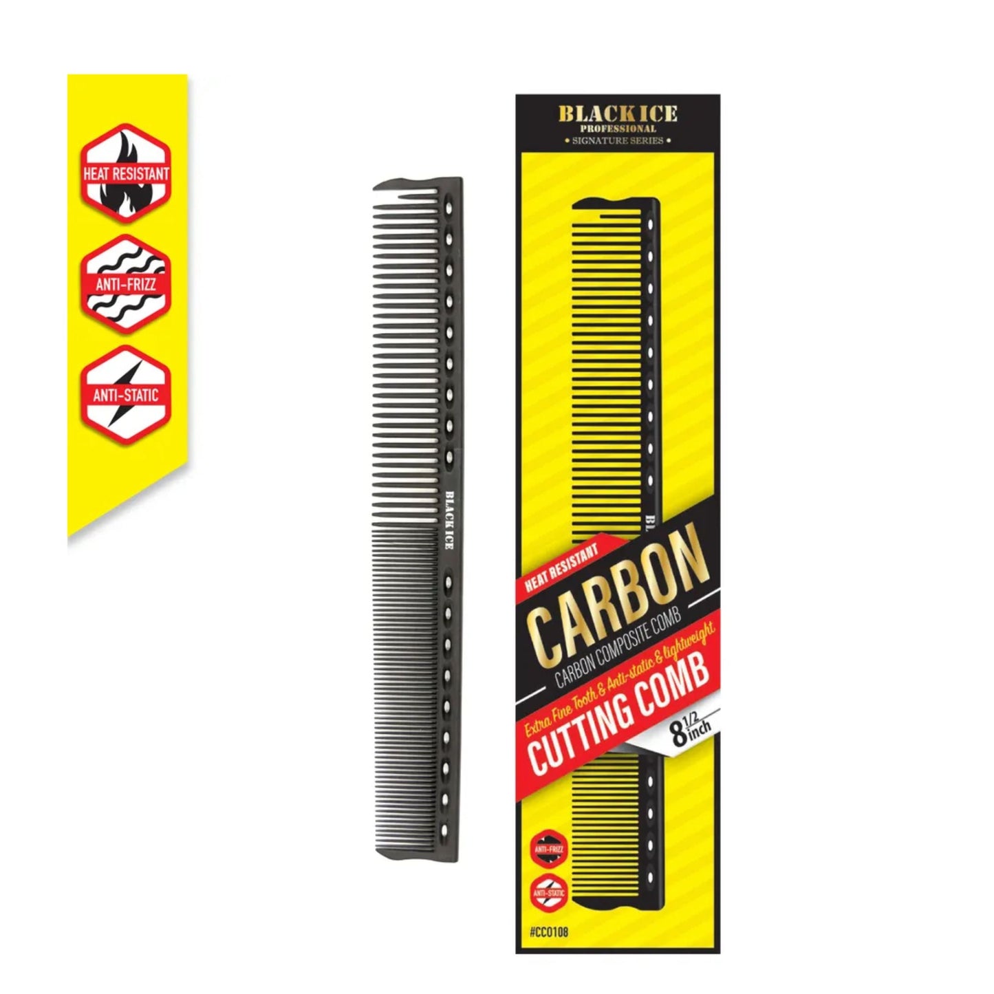 Black Ice Carbon Cutting Comb 8.5 inch