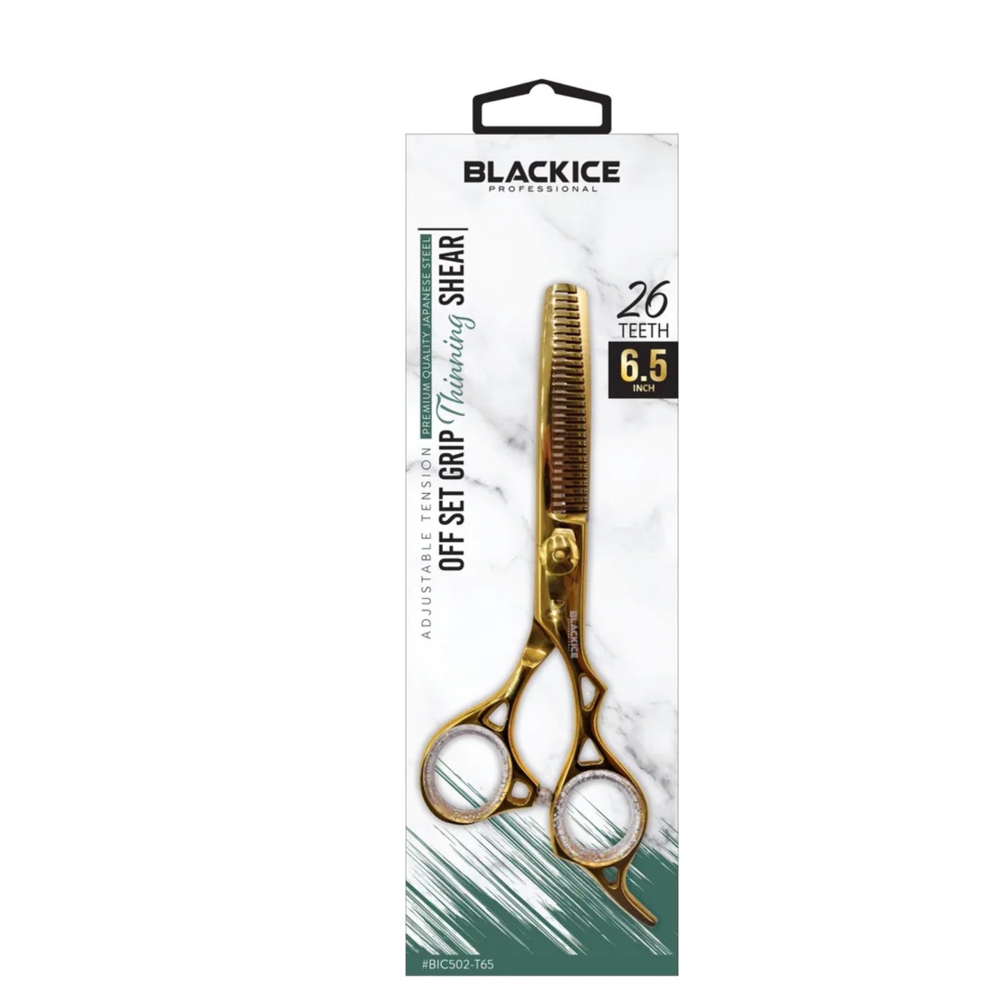 Black Ice Thinning Shear 6.5" Gold