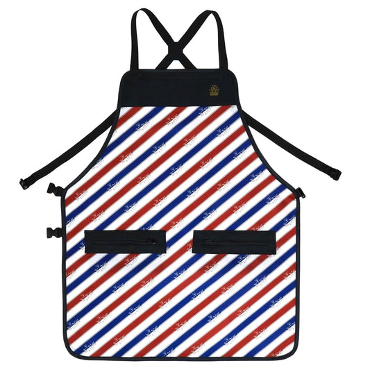 King Midas Barber Apron - Presidential Barber Pole