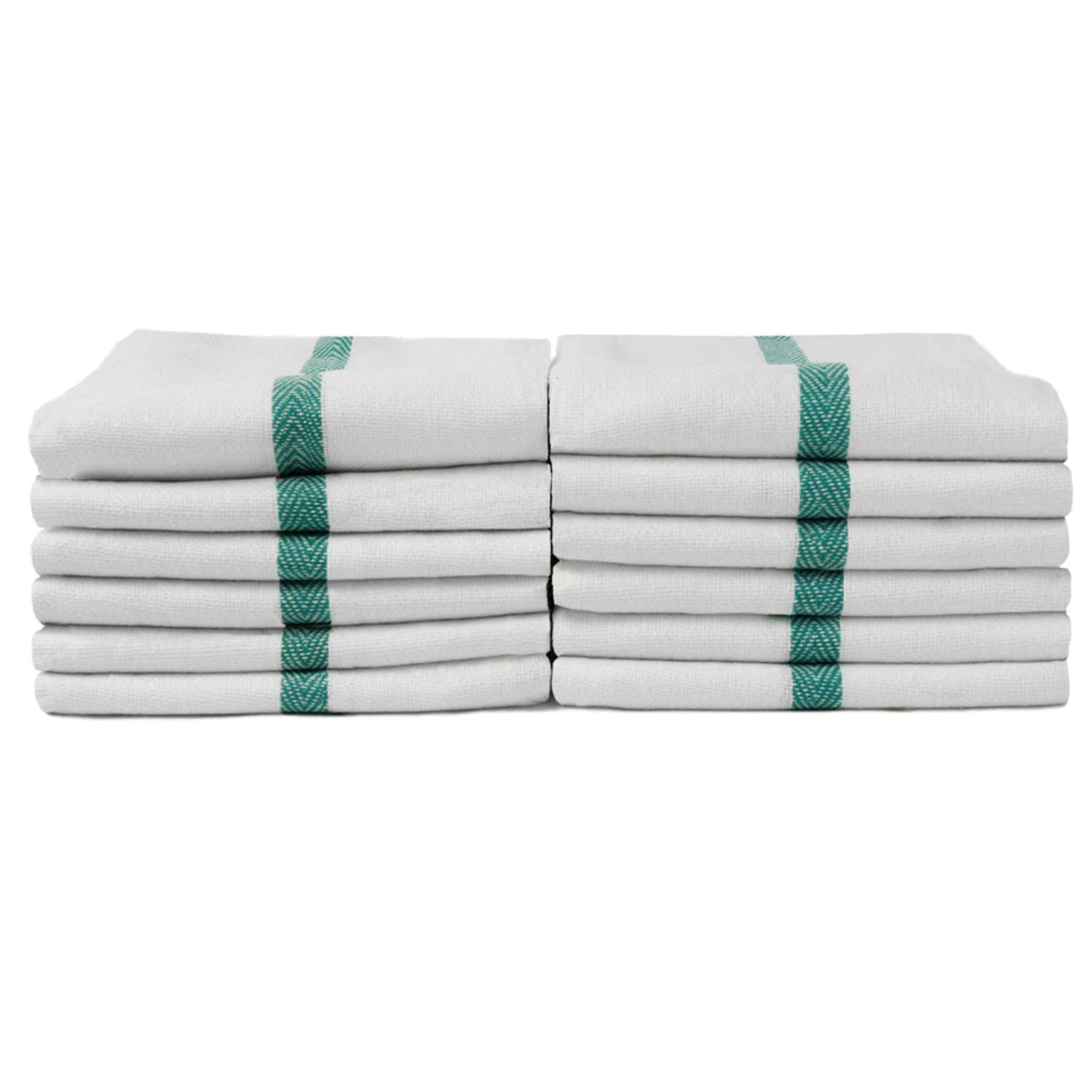 ProTex Barbershop Green Striped Towels 12pk