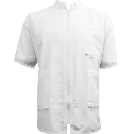 Vincent China Collar Smock White - XL