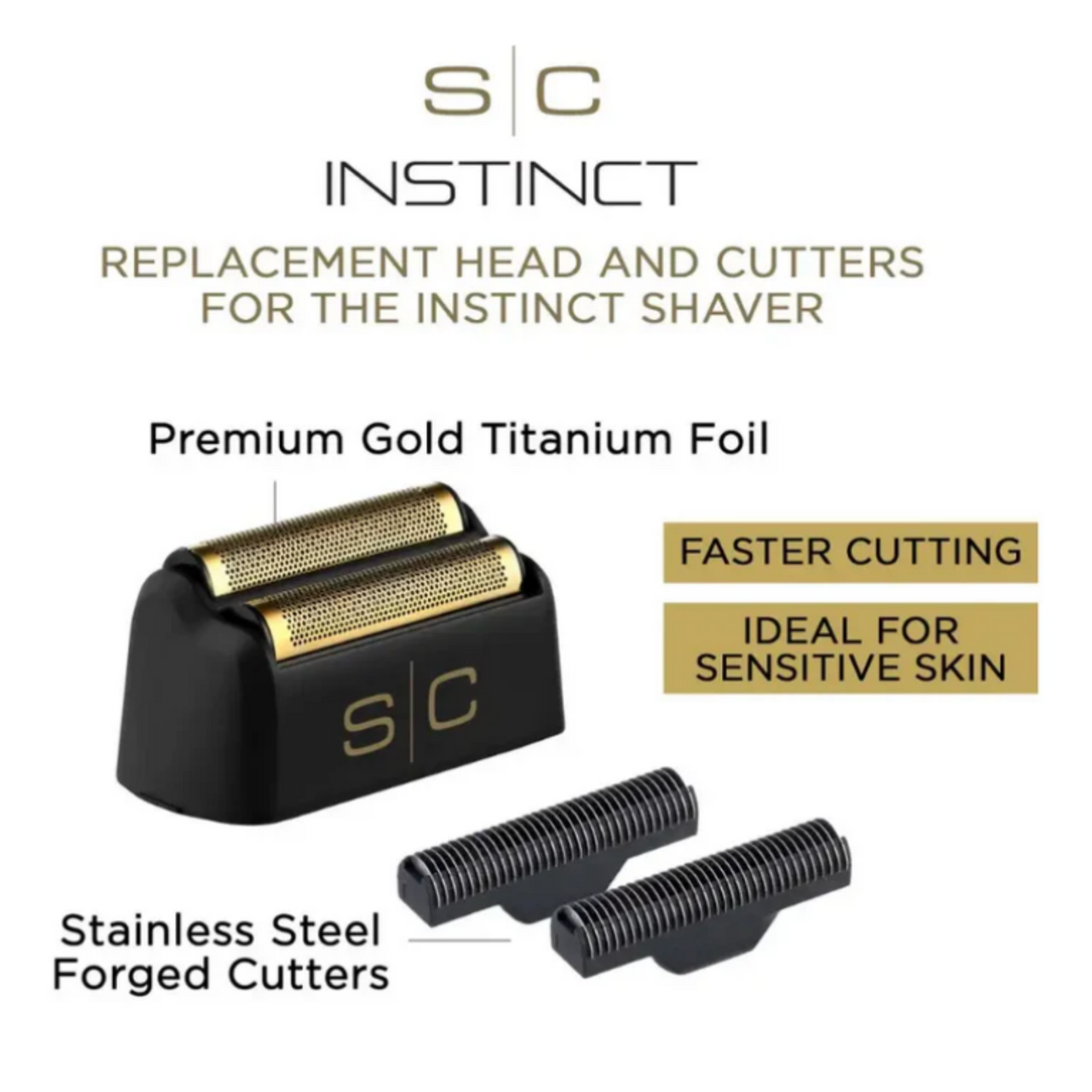 StyleCraft Instinct Shaver Replacement Head & Foil: Black